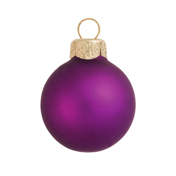 40ct Matte Soft Grape Glass Ball Christmas Ornaments 1.5" (40mm)