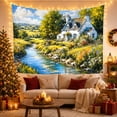 thumbnail image 3 of Pastoral Impressionist With Painting Textured Brushstrokes, Mystical Fantasy for Space Lovers, Wall Decor, Mother's Day Gift, Tapestry Wall Hanging for Dorm and Living Room, 3 of 7