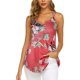 thumbnail image 1 of Gibobby Verano Mujer Correa casual Sin mangas Estampado de flores Cuello en V Dobladillo curvo Tops Blusa(Rojo,G), 1 of 4