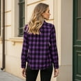 thumbnail image 5 of Flannel Fall Shirts for Women Casual Plaid Tops Long Sleeve Button Down Shirts, 5 of 8
