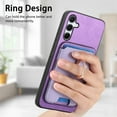 thumbnail image 3 of ELEHOLD Case for Samsung Galaxy A05, Slim Magnetic Wallet Case with Ring Stand Credit Card Holder,Purple, 3 of 7