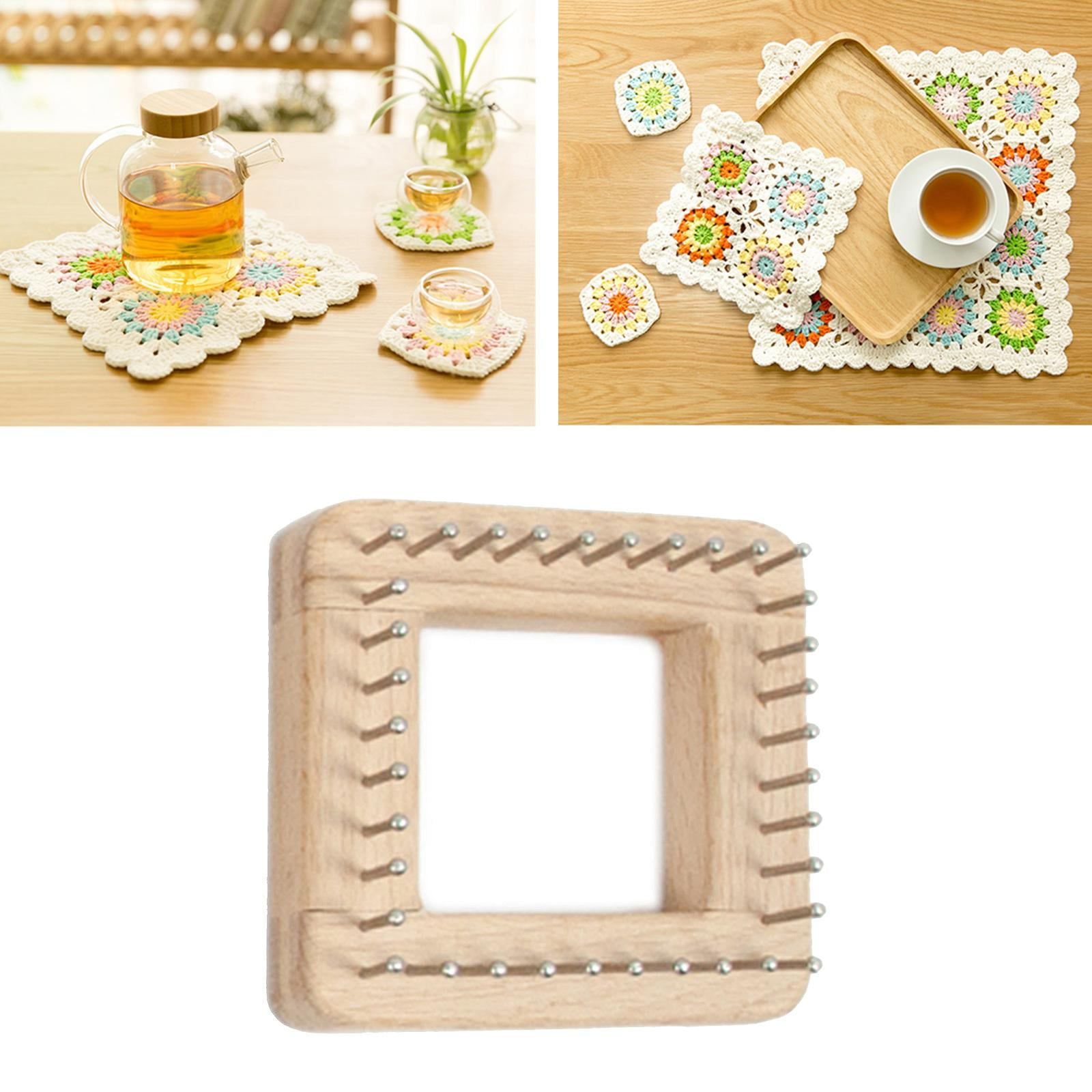FVDPWYE 2Pcs Handcrafted Knitting Loom Weaving Board DIY Wooden Crochet Tools Beginners