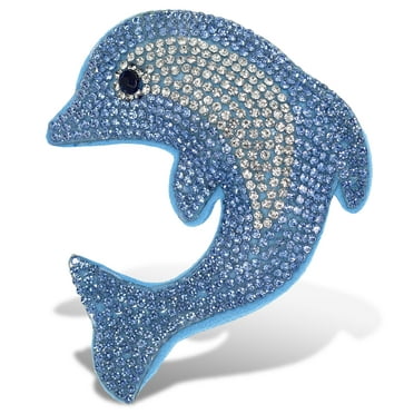 Aqua79 Dolphin Sparkling Fridge Magnet - Blue Fridge Magnets Rhinestone Decor, Sea Life Decor Cute Fridge Magnet for Whiteboard, Locker Accessories and Cute Magnets For Office – 3 Inches