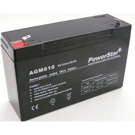 PowerStar AGM610-112 6V, 10Ah Replacement Battery For Modified Powerwheels