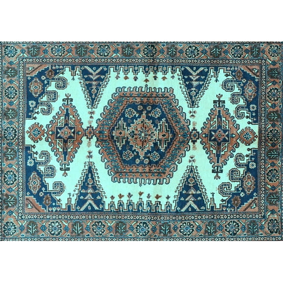 Ahgly Company Indoor Rectangle Persian Light Blue Traditional Area Rugs, 2' x 3'