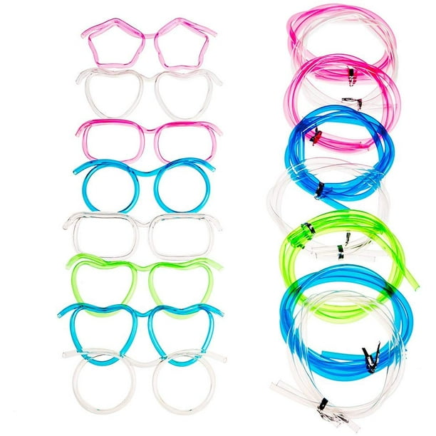 Eye Glasses Drinking Straw,Funny Party Supplies Silly Straw Glasses