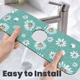 thumbnail image 6 of PAYOHTO Sink Splash Guard Faucet Mat Daisy Flowers Blue Polca Dots Super Absorbent Fast Drying Pad Sink Faucet Drip Suction Mat for Kitchen Bathroom, 6 of 9