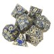 thumbnail image 1 of 7pcs Metal Polyhedral Dice Maze Pattern Engraved nced Rolling Solid Metal Dice for Games Role Play Style 1, 1 of 4