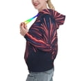 thumbnail image 2 of Lsque Fireworks3 Pattern Casual Women's Hoodie,Hooded Sweatshirt with Kangaroo Pocket,Pullover Hoodie with Eye-catching Drawstrings-X-Large, 2 of 7