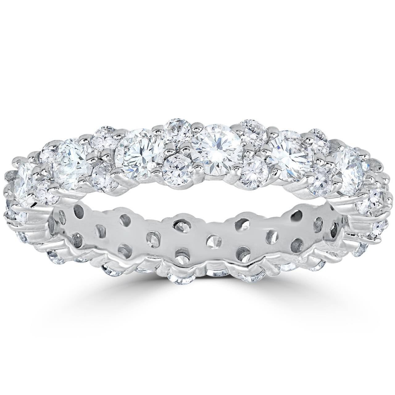 Details about   1.00 Ct Round Diamond Full Eternity Anniversary Band Ring 14K White Gold Finish 