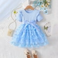 thumbnail image 2 of CAIVO Summer Girls Dresses Everyday Short Sleeve Dress With Floral For Birthday Celebrations And Photoshoots Leisure Toddler Child Daily Wear, 2 of 8