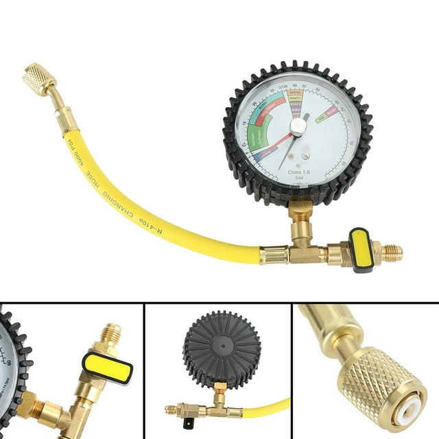 Manomètre -160Bar Testeur de Pression d'Azote pour Systèmes Hvac R134A, R22, R407C, R410A Table de Test de Froid Accessoires d'Outils