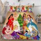 thumbnail image 3 of Juego de edredón con diseño de princesas navideñas para niños, niñas, niños y adultos, juego de cama geométrico en 3D, 1 funda de edredón y 2 fundas de almohada, 3 of 6