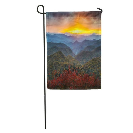 KDAGR Blue Ridge Parkway Autumn Appalachian Mountains Sunset Western Nc Scenic Landscape Vacation Destination Garden Flag Decorative Flag House Banner 12x18