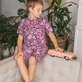 thumbnail image 4 of Balery Sweet Heart Conjunto de Pijama Infantil de Manga Corta con Estampado – Ropa de Dormir de Algodón Suave-Large, 4 of 6