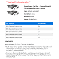 thumbnail image 2 of Front Brake Pad Set - Compatible with 2016 Chevy Cruze Limited, 2 of 2