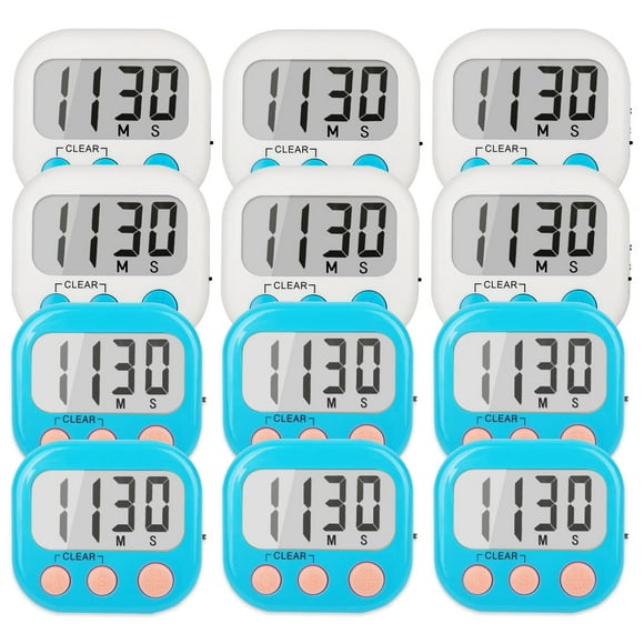 Aula digital magnética Timer AOUCE, paquete de 12 unidades, azul y blanco