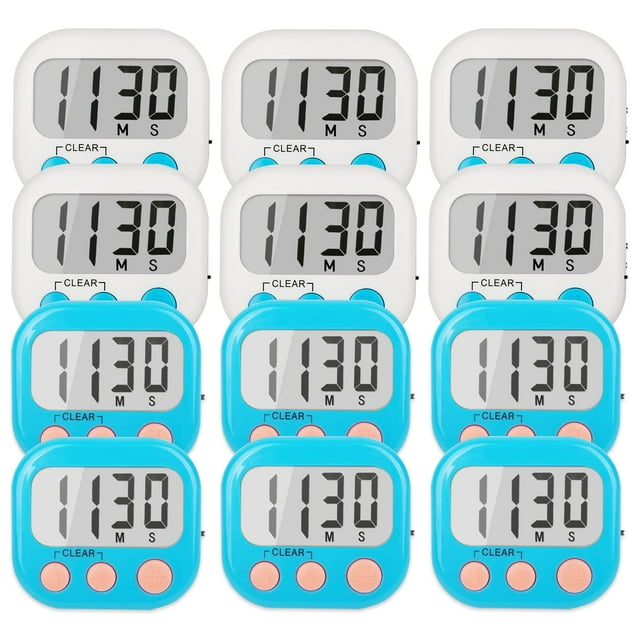 Aula digital magnética Timer AOUCE, paquete de 12 unidades, azul y blanco