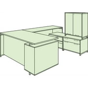 OneDesk 71" U-Desk with 60" Lateral File/ Open Storage Cabinet Low Credenza and Tower- Java