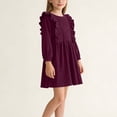 thumbnail image 3 of hengsof Robe Décontractée à Manches Longues et Col Rond pour Filles de 3 à 8 Ans, Robe de Jeu Quotidienne Douce de Couleur Unie, Style Simple et Confortable, 3 of 7