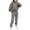 Gray, variant on Lindreshi 2 Piece Sweat Suits for Women Fashion Women Pocket Round-Neck Casual Long Sleeve Sweatshirt+ Pant Set