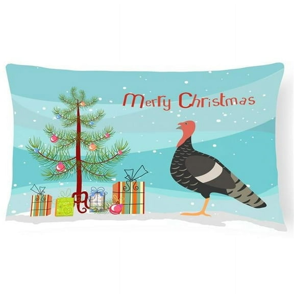 Carolines Treasures BB9354PW1216 Marragansett Turkey Christmas Canvas Fabric Decorative Pillow, Teal, 12H x16W,