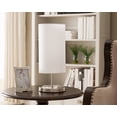 thumbnail image 2 of Maylee 59"H Modern Floor Lamp, Brushed Nickel Metal & White Fabric, 2 of 8
