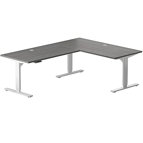 En Forme de L Debout Desk 78 "x48", Coin Hauteur Réglable Électrique Desk. Moteur Triple. 3 Étapes. Compatible avec les Accessoires Grands Bureaux Debout