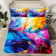 thumbnail image 2 of jejeloiu Marble Liquid Gradient Full Size Sheets,Watercolor Ombre Effects Bed Sheets,Abstract Colorful Sheet Sets For Girls Boys,Super Cozy Room Decor,4pcs, 2 of 7