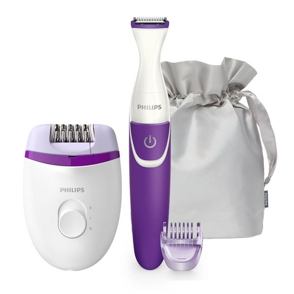 Philips Satinelle Essential Corded Compact Epilator Incl. Bikini Trimmer, with travel pouch, BRP505/00
