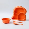 thumbnail image 4 of Silicone Toddler Plates with Spoon Fork Bowl set, Baby Divided Dinosaurs Plates Self Feeding Training Baby Dinner Plate Set, 4 of 7
