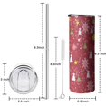 thumbnail image 5 of 20oz Red Christmas Snowflake Tree and Star Pattern Skinny Tumblers Stainless Steel Tumbler with Lid and Straw,Vacuum Insulated Double Wall Travel Tumbler Cups with Cleaning Brush for Coffee,Tea, 5 of 6
