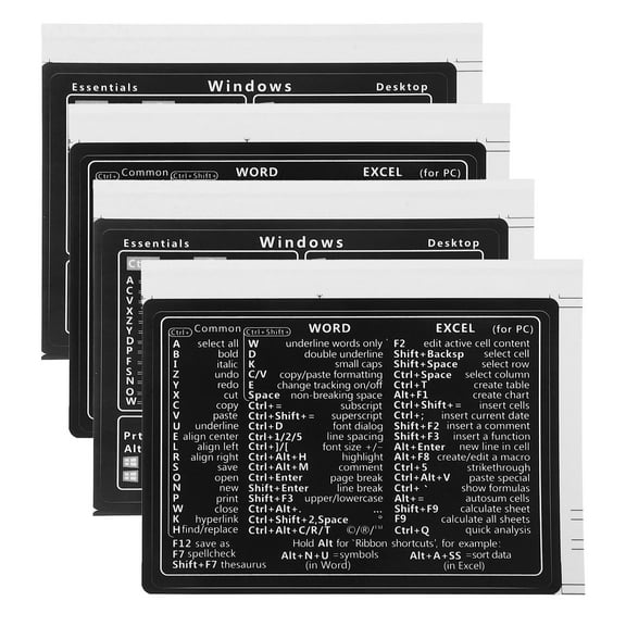 GOOHOCHY 4Pcs Laptop Accessory Stickers Reference for Office Work and Daily Use