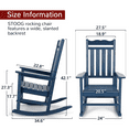 thumbnail image 2 of Stoog Outdoor Patio Rocking Chair with 400 lbs Weight Capacity, All-Weather Oversized Porch Rocker for Patio, Garden, Blue, 2 of 9