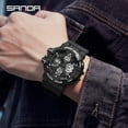 thumbnail image 4 of SANDA Brand Outdoor Sport Watches 50M Waterproof Men's Watch Dual Display Quartz Wristwatch for Male Relogio Masculino 3168, 4 of 6