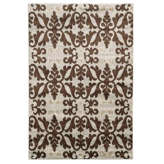 Hawthorne Collection 8' x 10' Rug in Ivory and Brown