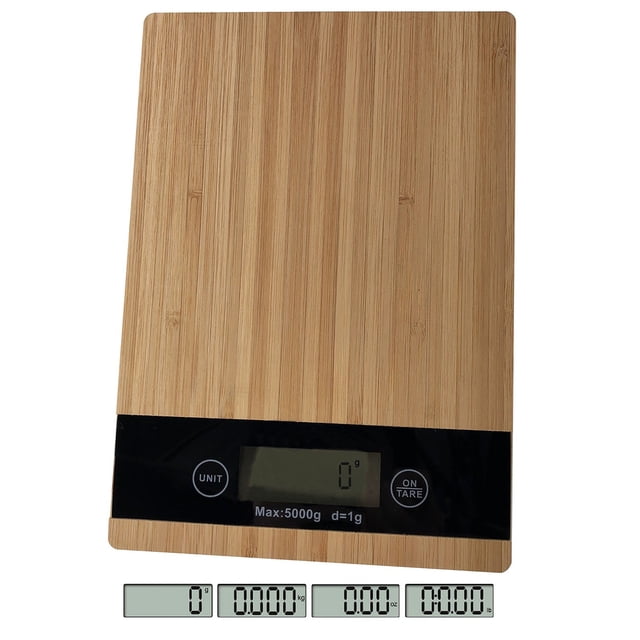 Báscula de Cocina Aquila 5 kg Digital Bambu Rectangular