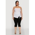 thumbnail image 3 of Womens Plus Size Sheer Ruched Drawstring Tube Top, 3 of 5