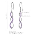 thumbnail image 4 of 925 Sterling Silver Women Dangle Earrings Purple Drop Earrings Hook Infinity Jewelry Mother Wife Christmas Valentine's Day Gift for Her, 4 of 9