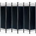 thumbnail image 2 of Legacy Decor Room Dividers Modern 6 Panels Privacy Screen Home Office Removable Fabric Metal Black, 2 of 6