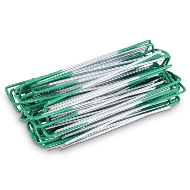 Eigraketly 20 piezas de clavija a prueba de herrumbre en forma de U, herramientas de fijación de clavos para el suelo, alfileres de jardín, carpas