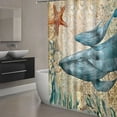 thumbnail image 3 of Funny Blue Ocean Creature Shower Curtains Sets Waterproof Bath Curtains for Bathroom Beach Theme Decor 72" x 72" with 13 Hooks, 3 of 7