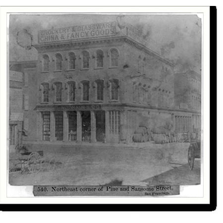 Historic Print, Northeast corner of Pine and Sansome Streets, San Francisco, 16" x 20"