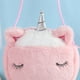 thumbnail image 4 of Bolsa Licorne de dibujos animados de felpa, bolso con cremallera, minibolso cruzado informal (blanco y rosa) Tmvgtek Para estrenar, 4 of 5