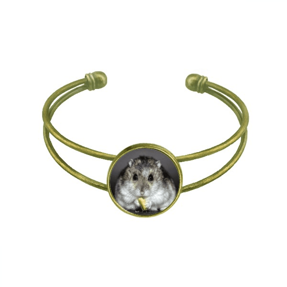 Hamster Animal Rat Pet Cute Eat Bracelet Bangle Retro Open Cuff