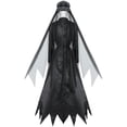 thumbnail image 5 of Women Halloween Gothic Bride Black Bridal Dress Halloween Party Costume Cosplay, 5 of 7