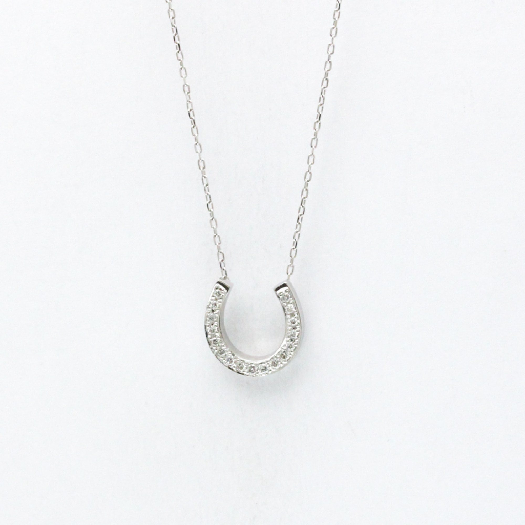 Pre-Owned Vendome Aoyama Horseshoe Necklace Platinum 850,Platinum 950 Diamond... (Good)