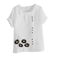 thumbnail image 4 of Sexlip Womens Swimsuit Set Fruit Embroidery Cover Up Design Asymmetric Hem Short Sleeve Casual Silhouette Breathable Fabric for Casual Beach Days White XXXXL, 4 of 4