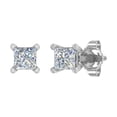 thumbnail image 2 of 1/2 Carat Princess Cut Diamond Stud Earrings in 14K White Gold - IGI Certified, 2 of 5