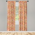 thumbnail image 3 of Ambesonne Orange Curtains, Paisley, Pair of 28"x84", Multicolor, 3 of 5